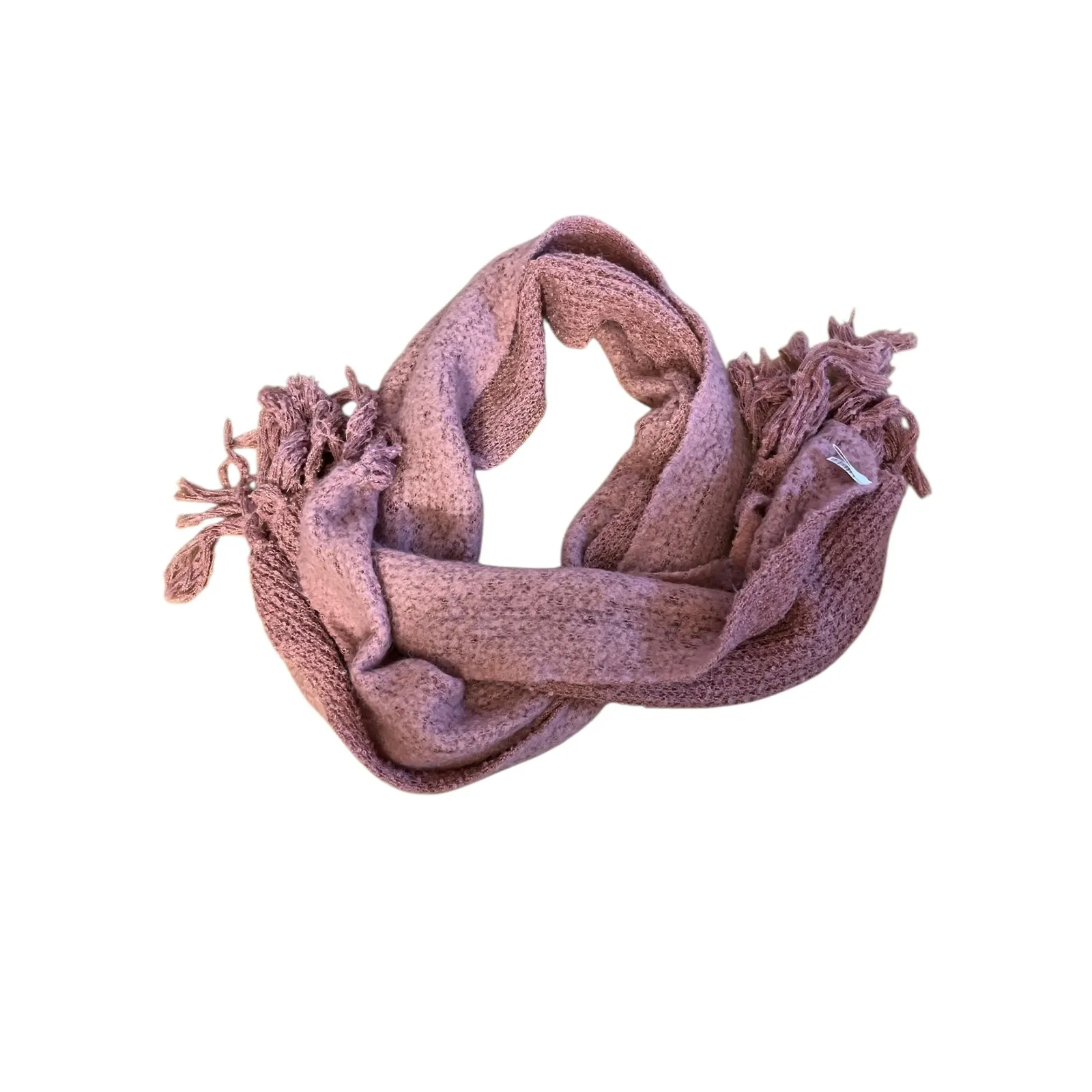 Lauren‎ Conrad LC Blush Pink Boucle Fringe Scarf Cozy Soft Womens Accessory - Image 2