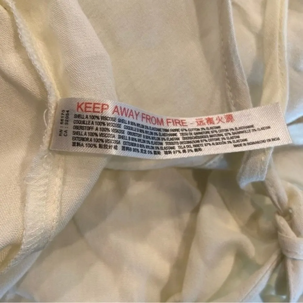 Free People Cleo Bodysuit Cream Size Small NWT Flutter Sleeves Flowy Top - Image 12