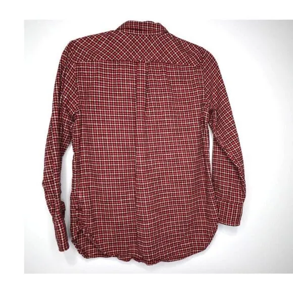 NWOT J. Crew Classic-fit shirt in prairie check flannel Size 0‎ - Image 3