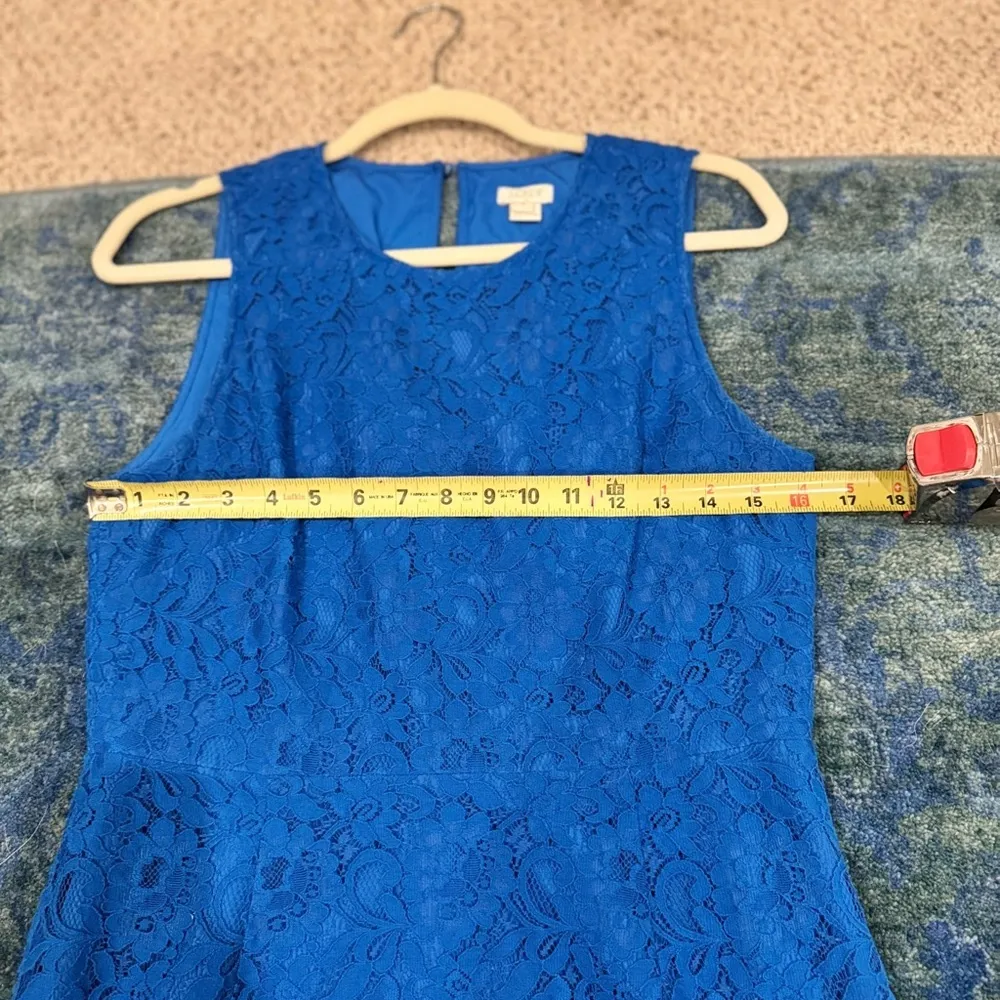 J.Crew Cobalt Blue Lace Sheath Dress Size 8 Wedding Guest Cocktail - Image 9