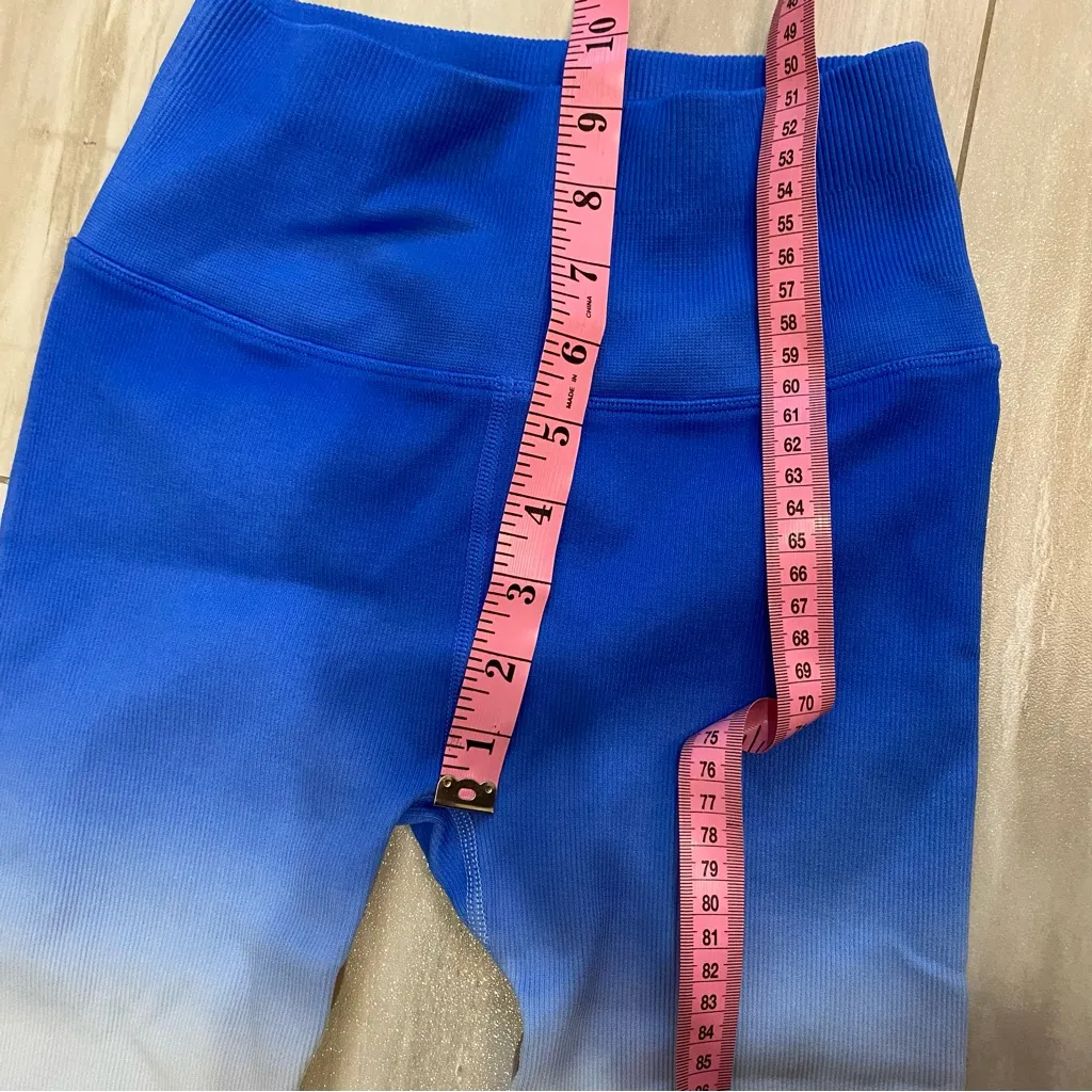 Spiritual Gangster Bright blue and white ombré Yoga leggings, size XS-Small - Image 9