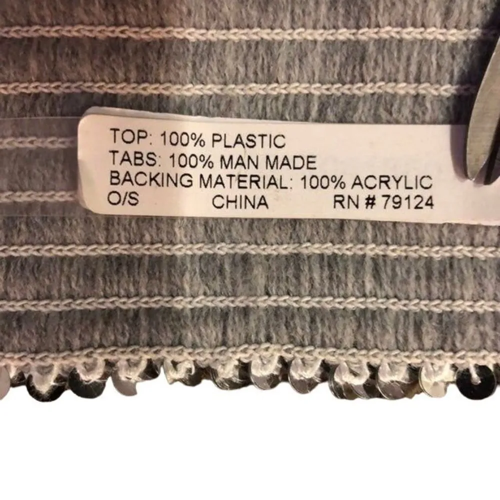 Metro 7 Silver Sequin Stretch Belt Womens One Size Used - Image 8