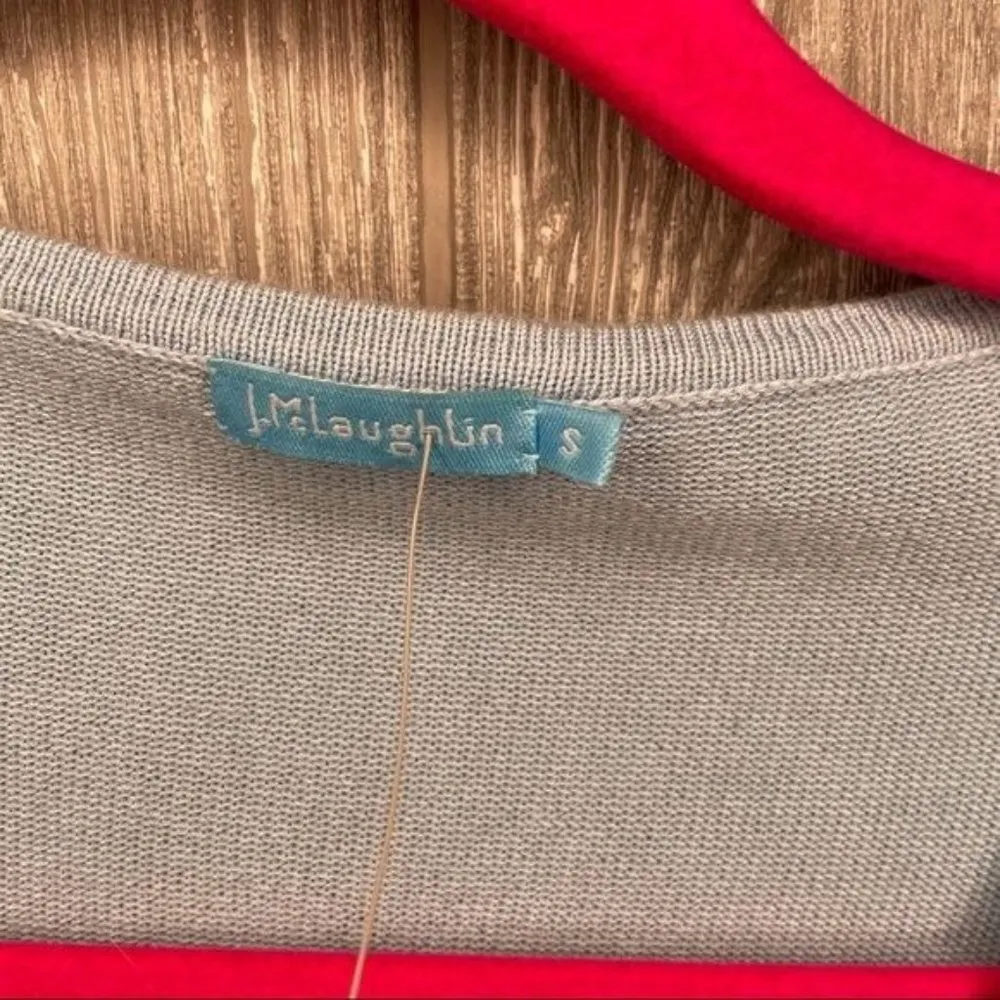 J McLaughlin blue half button long sleeve shirt sweater size small - Image 6