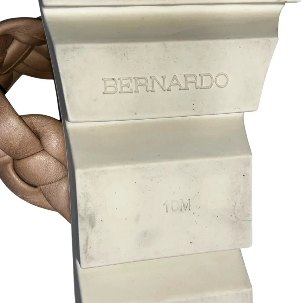 Anthropologie Bernardo Ciara Tan Braided Leather Platform Lug-sole Slides 10 - Image 9