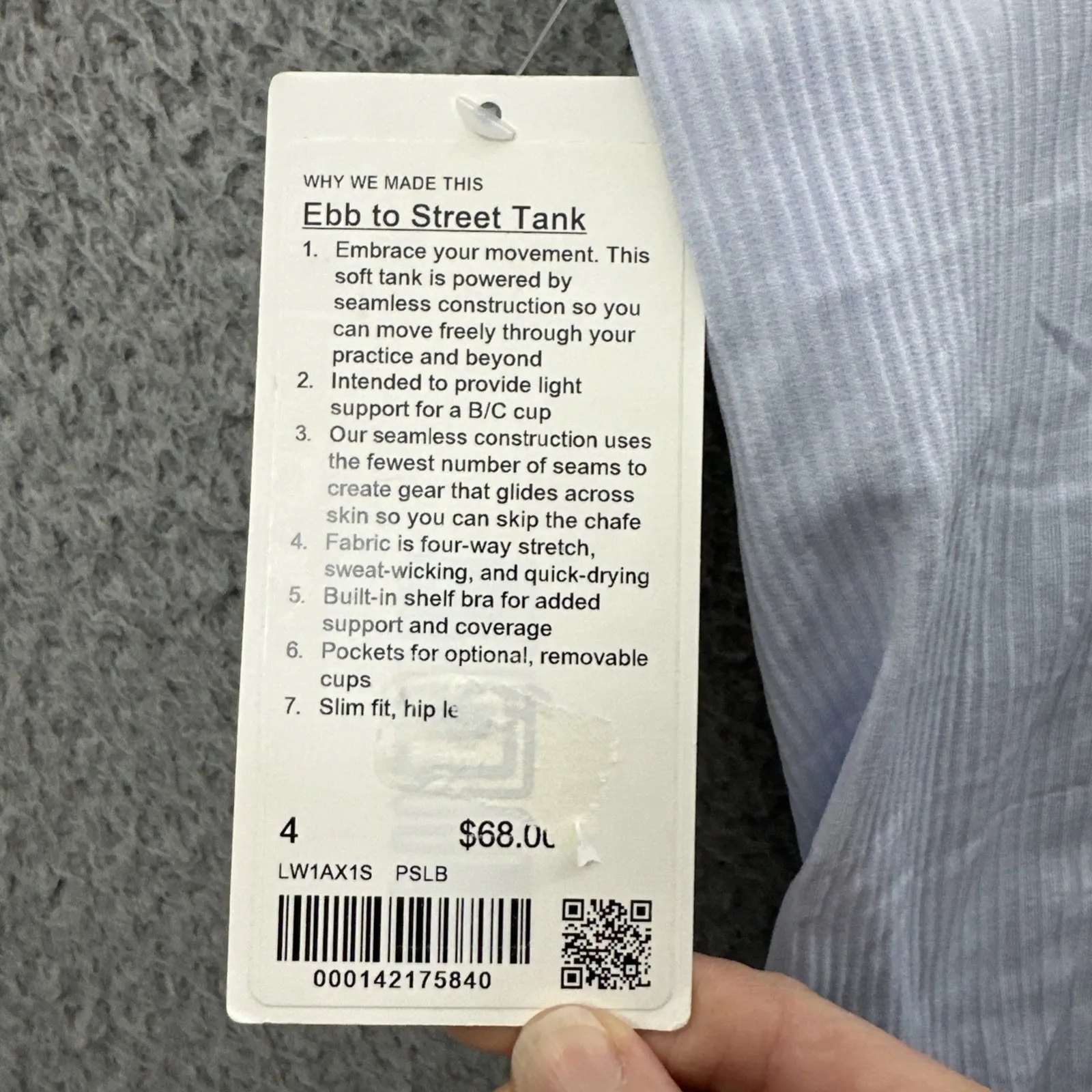 NWT Lululemon Ebb To Street Tank Top Pastel Blue Athletic Yoga Gym Women's 4 - Image 4