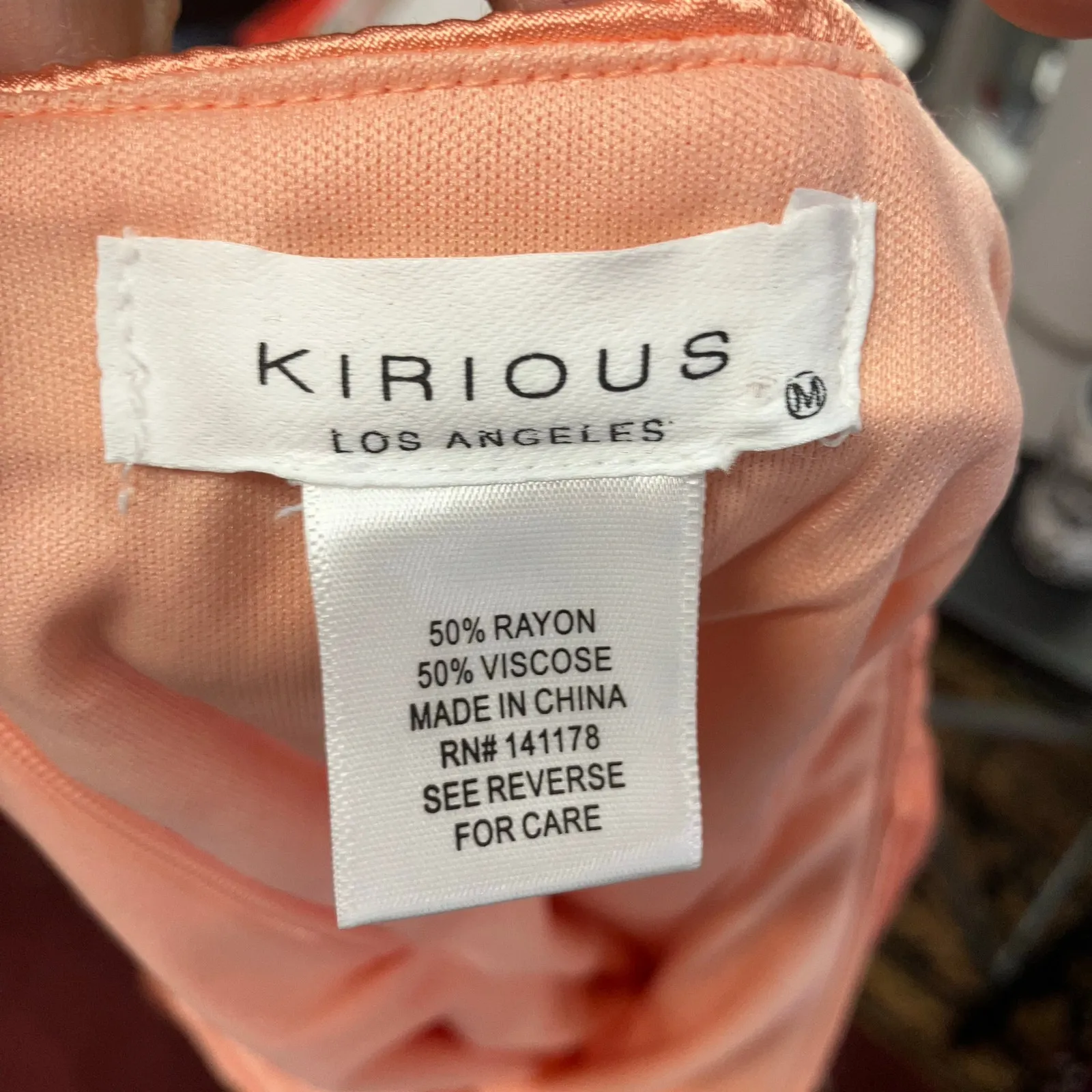 Kirious Los Angeles Peach‎ Satin Mini Skirt M Slip Style Silky Skirt Sexy Flirty Orange Size M - Image 9