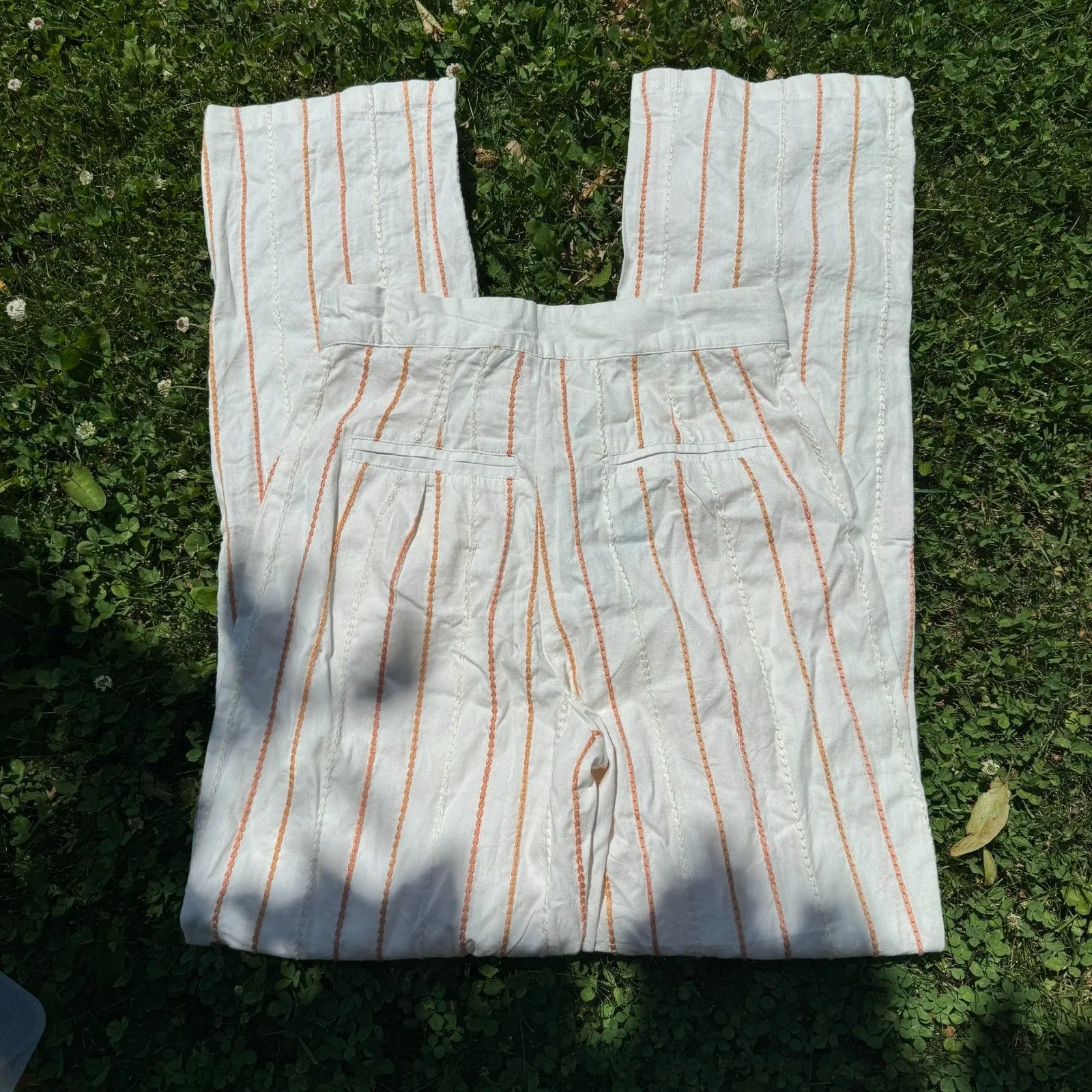 NWT VRG GRL Cotton Embroidered Trousers White Size XS - Image 4