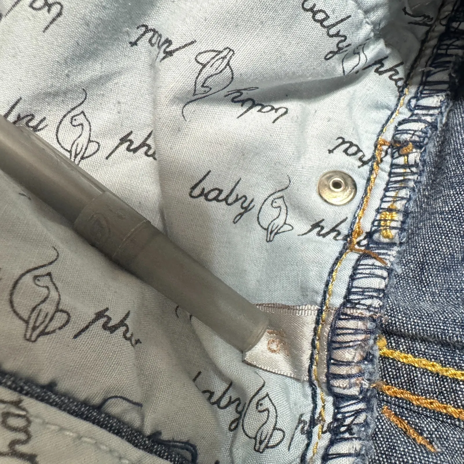 Baby Phat jeans womens 15/16 graffiti pockets y2k vintage denim 90s straight - Image 9