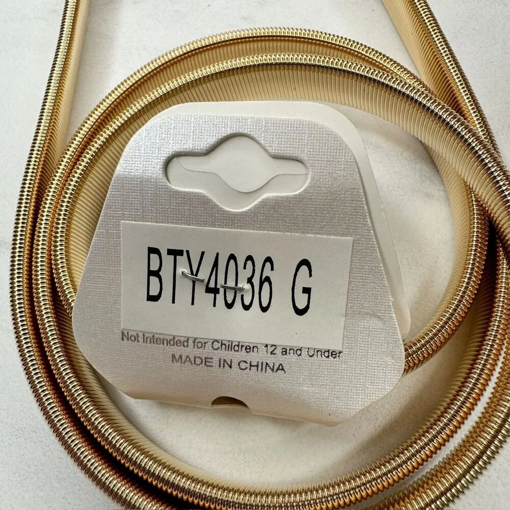 Sophia Collection Faux Pearl Rhinestone Bow Stretch Cinch Belt Size XS Small S - Image 10