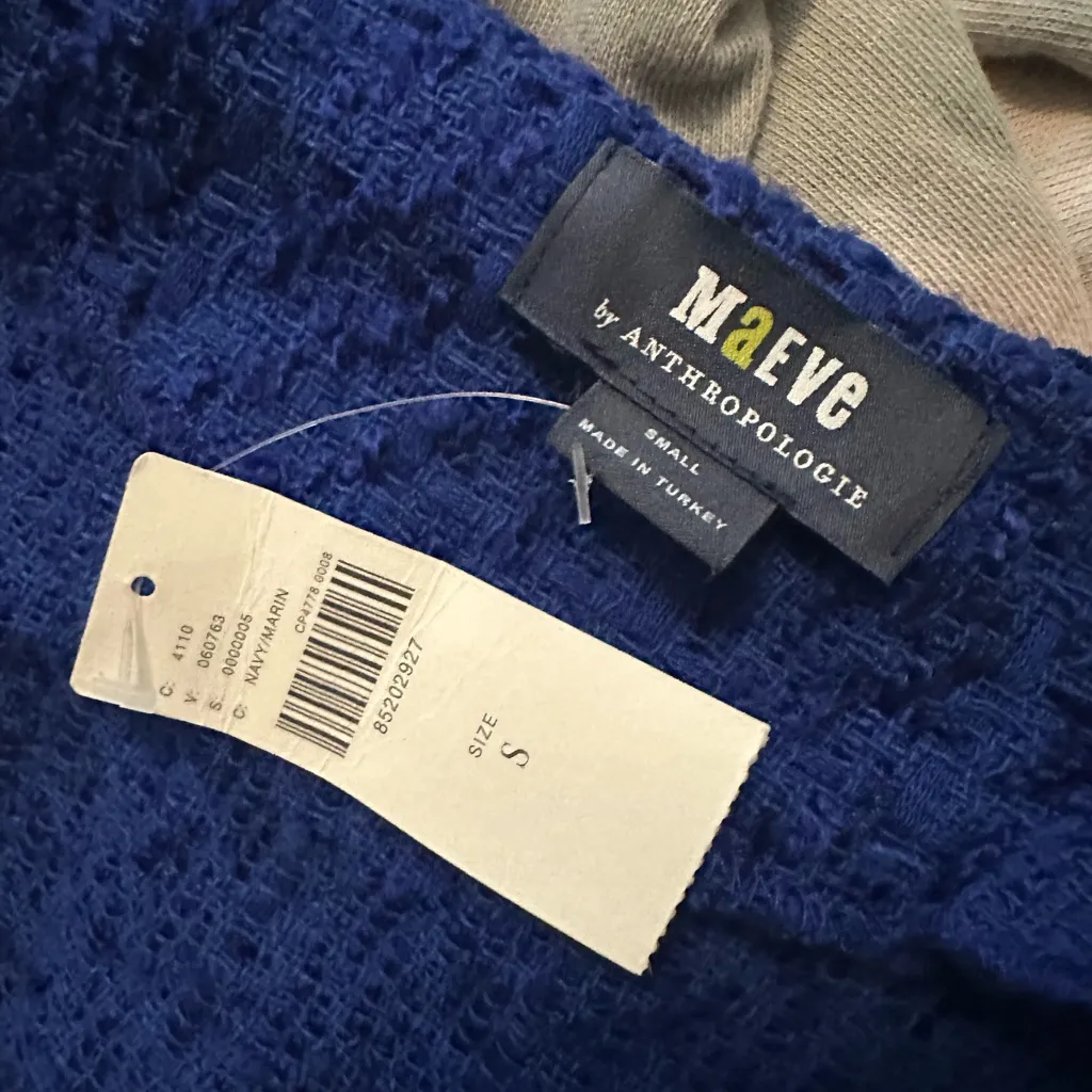 NWT Anthropologie Maeve Cropped Tweed Blazer Size S - Image 5