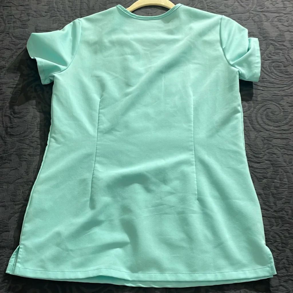 Figs Teal Technical Collection Scrub Top - Image 7