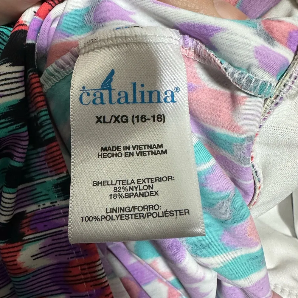 Catalina Colorful swim tankini halter top size xl (14/16) - Image 3