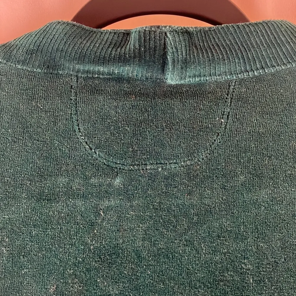 Jones New York Sport hunter green velour track jacket size medium - Image 11