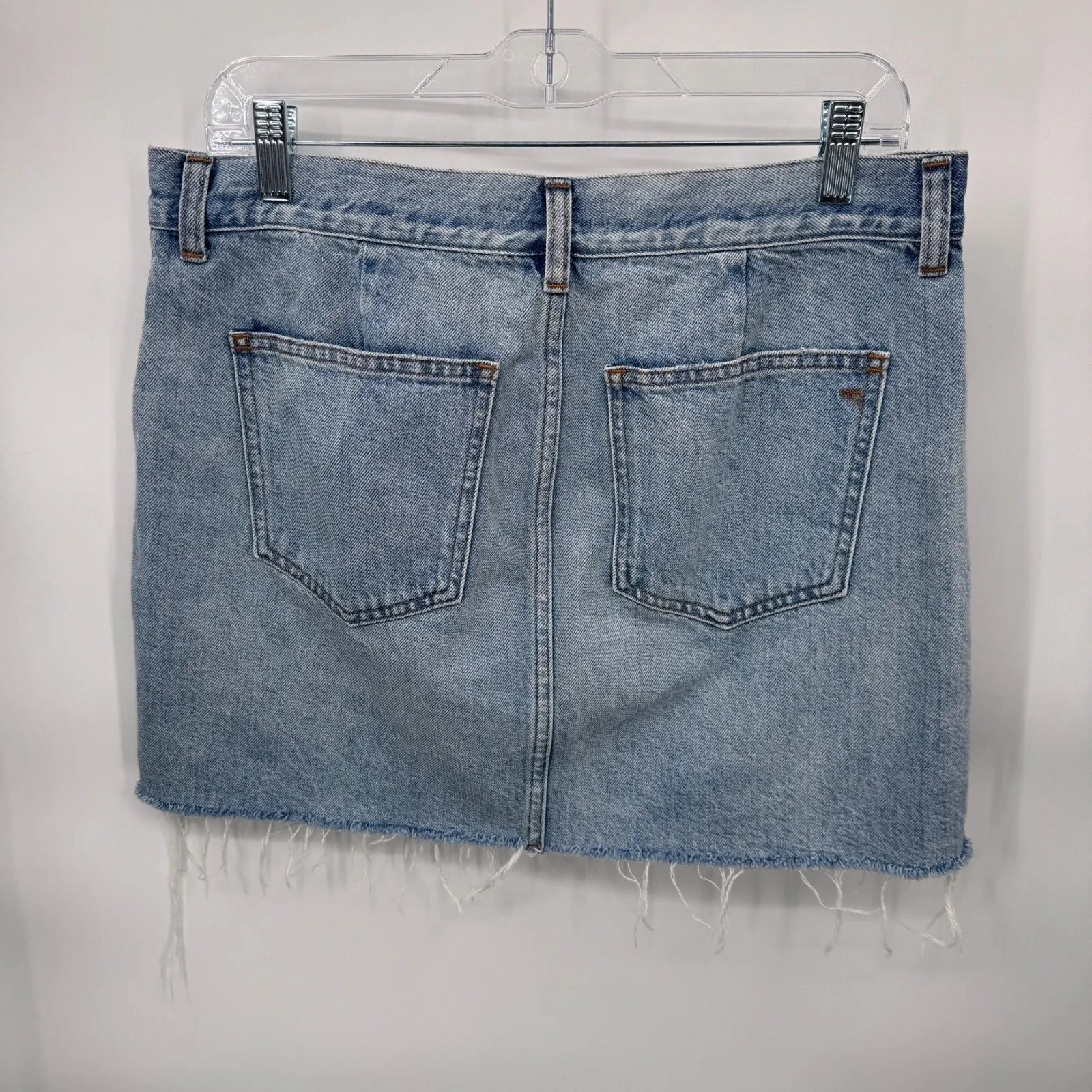 Madewell Crossover Denim Mini‎ Skirt Womens 28 Blue Jean Cotton Cut-off - Image 5