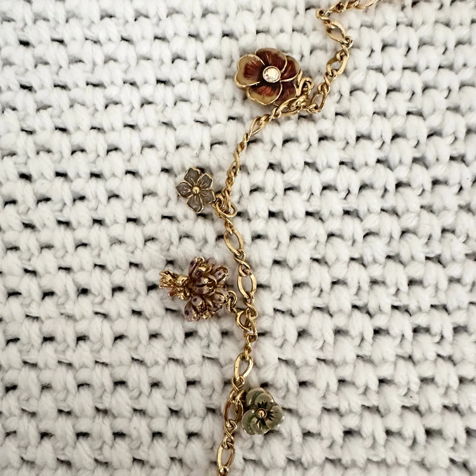 Joan Rivers Victorian Language of Flowers 18 Charm Locket Pendant Necklace - Image 4