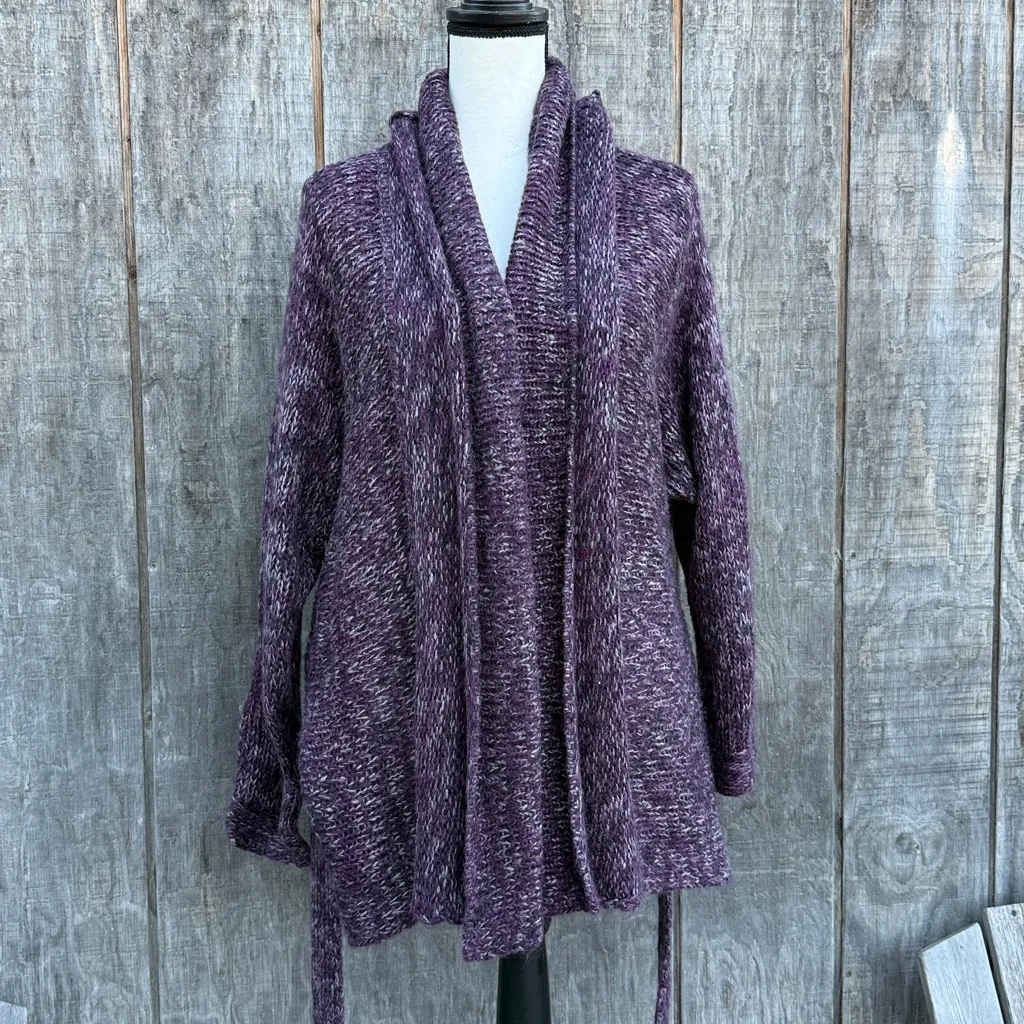 NWT FYLO Woman’s XXL Deep Purple Multi Colored Knit Cardigan Business Casual Fun - Image 8