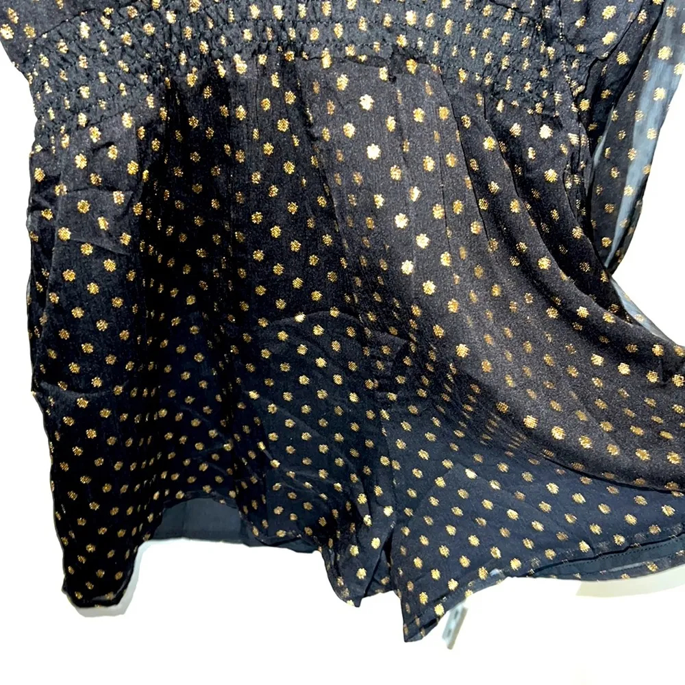 NWT Called For a Toast Black and Gold Dot Long Sleeve Romper - Image 5