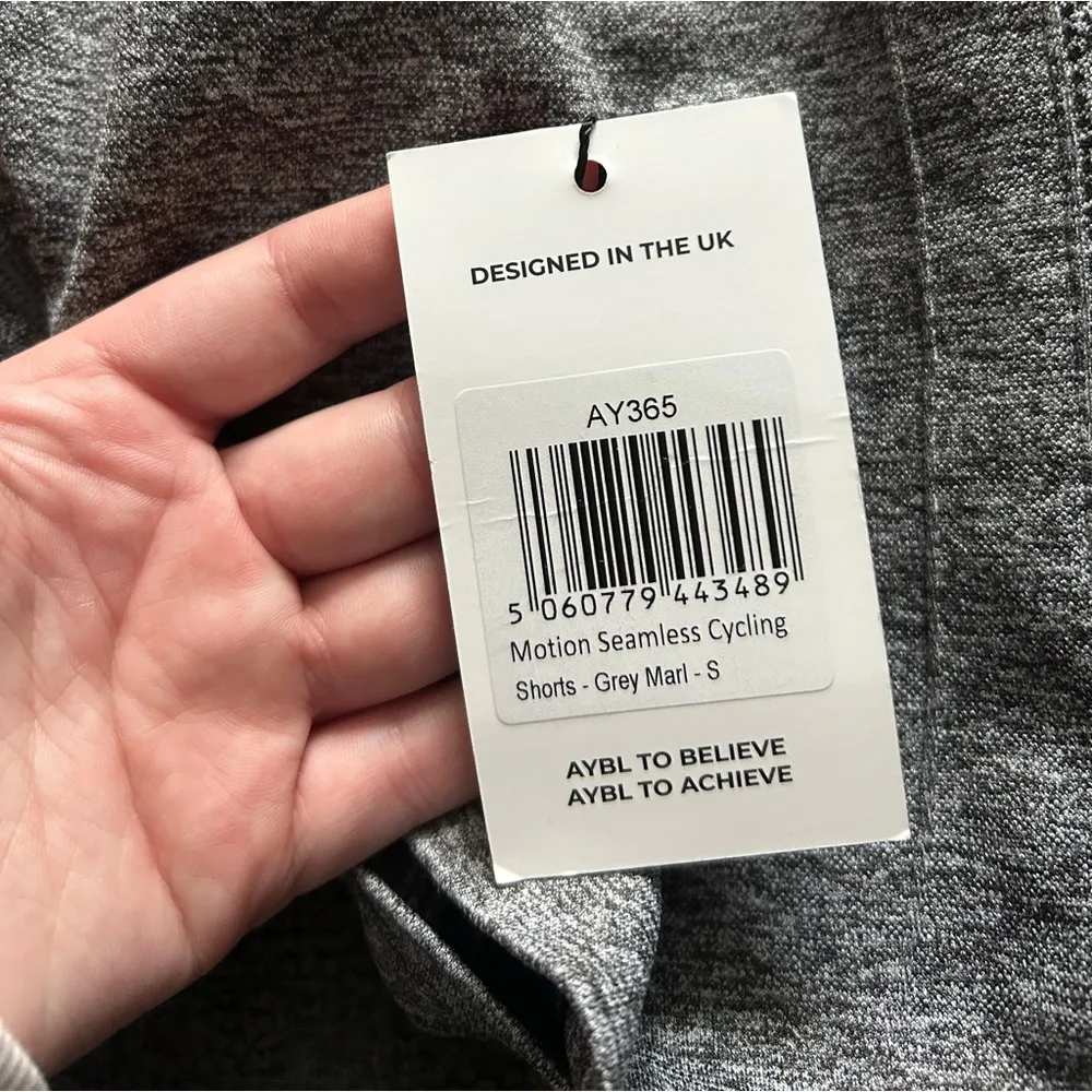 NWT AYBL Motion Seamless Cycling Shorts - Grey Marl - Image 3