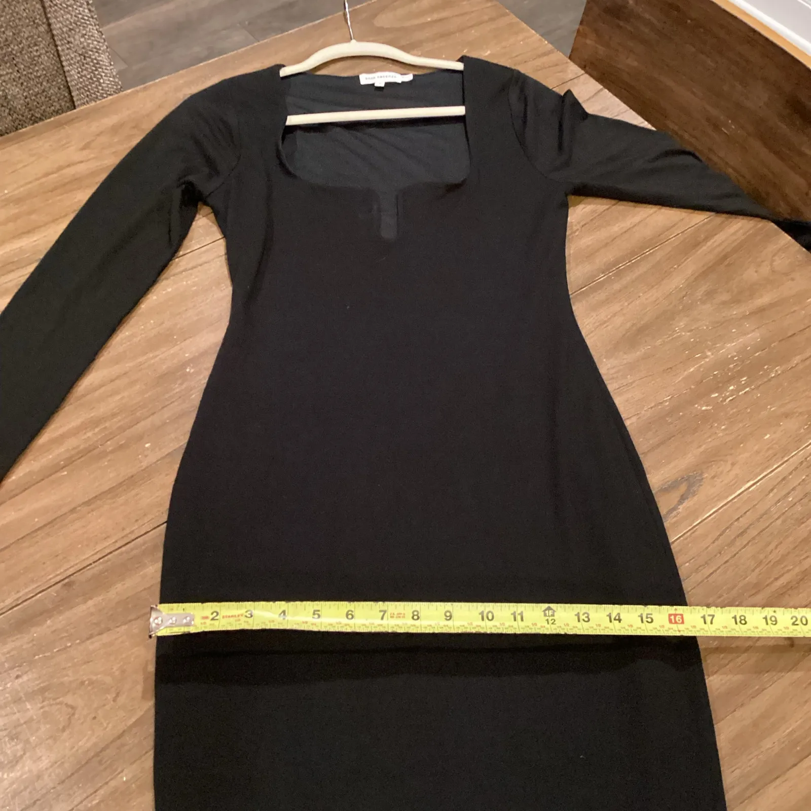Good American U-Ring Long Sleeve Bodycon Midi Dress in black size 2 Medium - Image 5