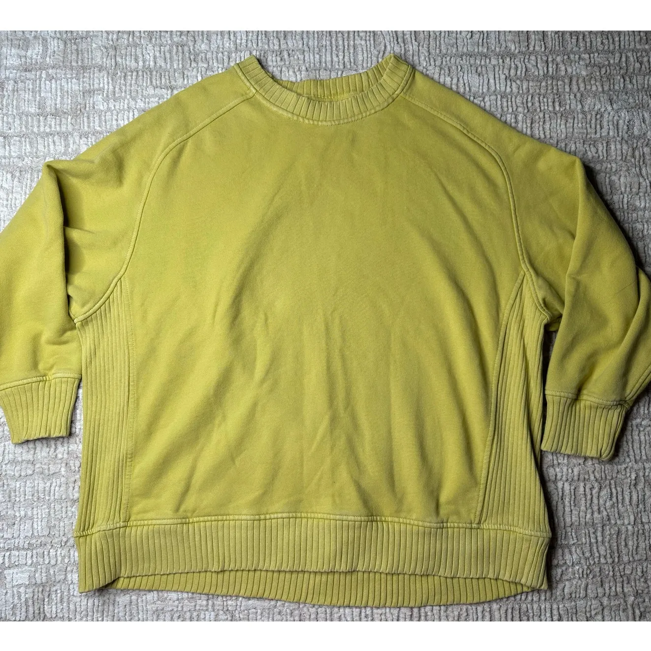 Aerie: Chartreuse Ribbed Sweatshirt - Image 4