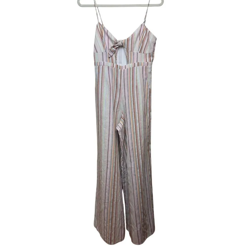 6 Shore Road Linen Striped Jumpsuit Sz. M - Image 4