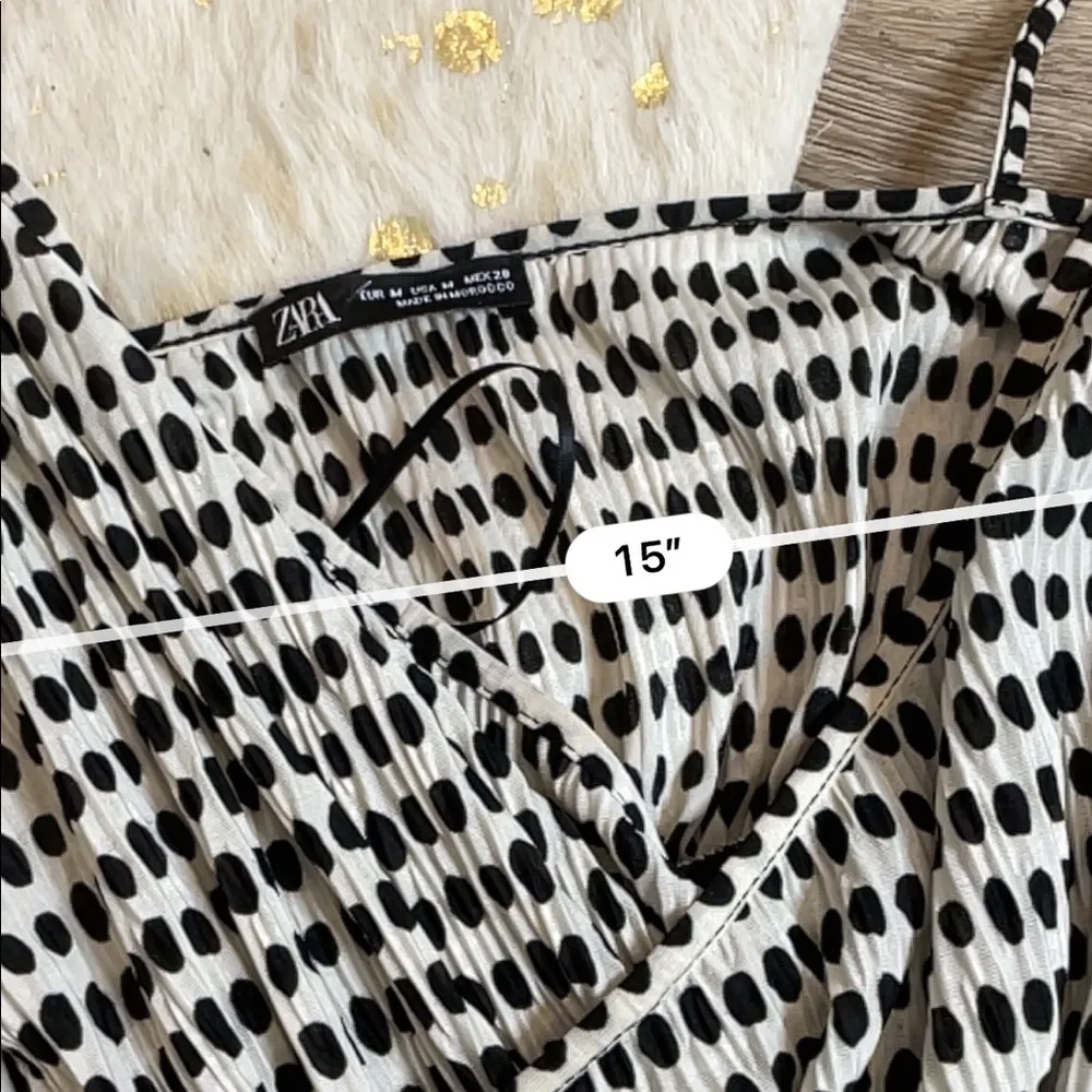 Zara polka dot retro wrap tank top - Image 4