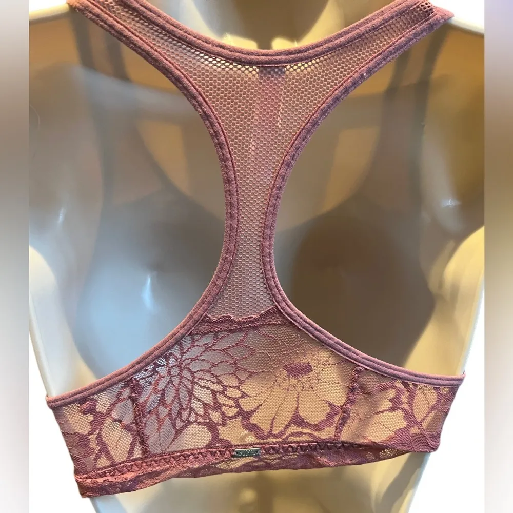 Pink Victoria Secret’s Berry Pink Lace Racerback Bralette Women’s Size XS‎ - Image 2