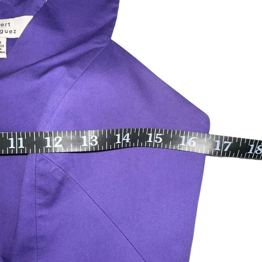 Robert Rodriguez Pleased Pleat Purple V-Neck Sleeveless Mini Dress 6 - Image 7