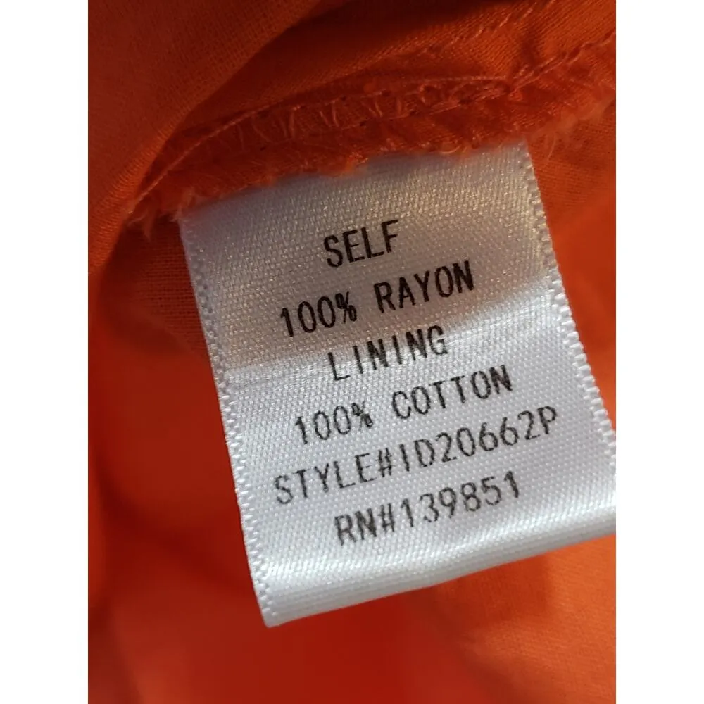 Oddi Long Maxi Dress Women's Size 2XL Orange Smocked Waist V Neck Kimono Sleeve - Image 6