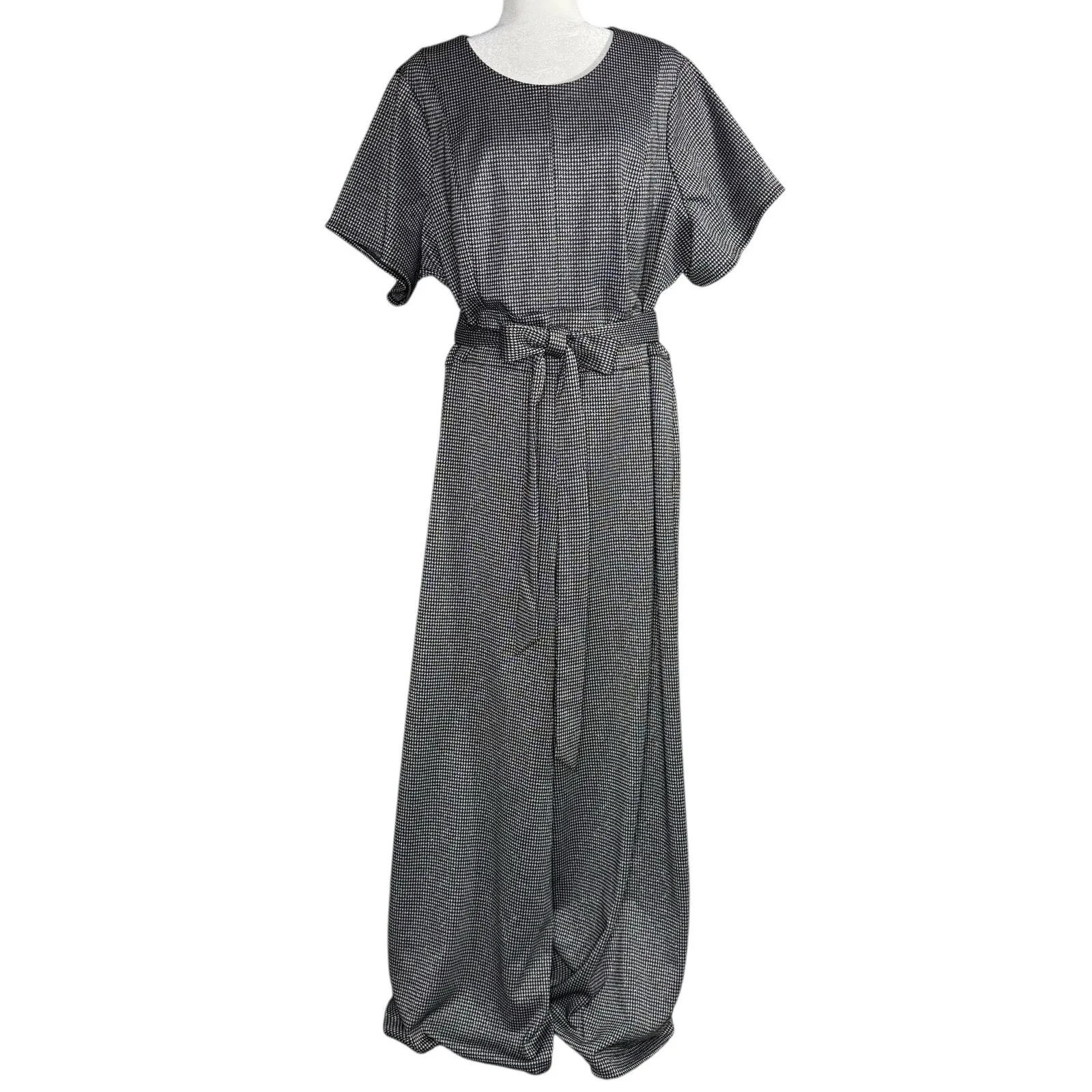 Lane Bryant Lena Jumpsuit Romper Houndstooth 24 Long Wide Leg Career One‎ Piece - Image 2