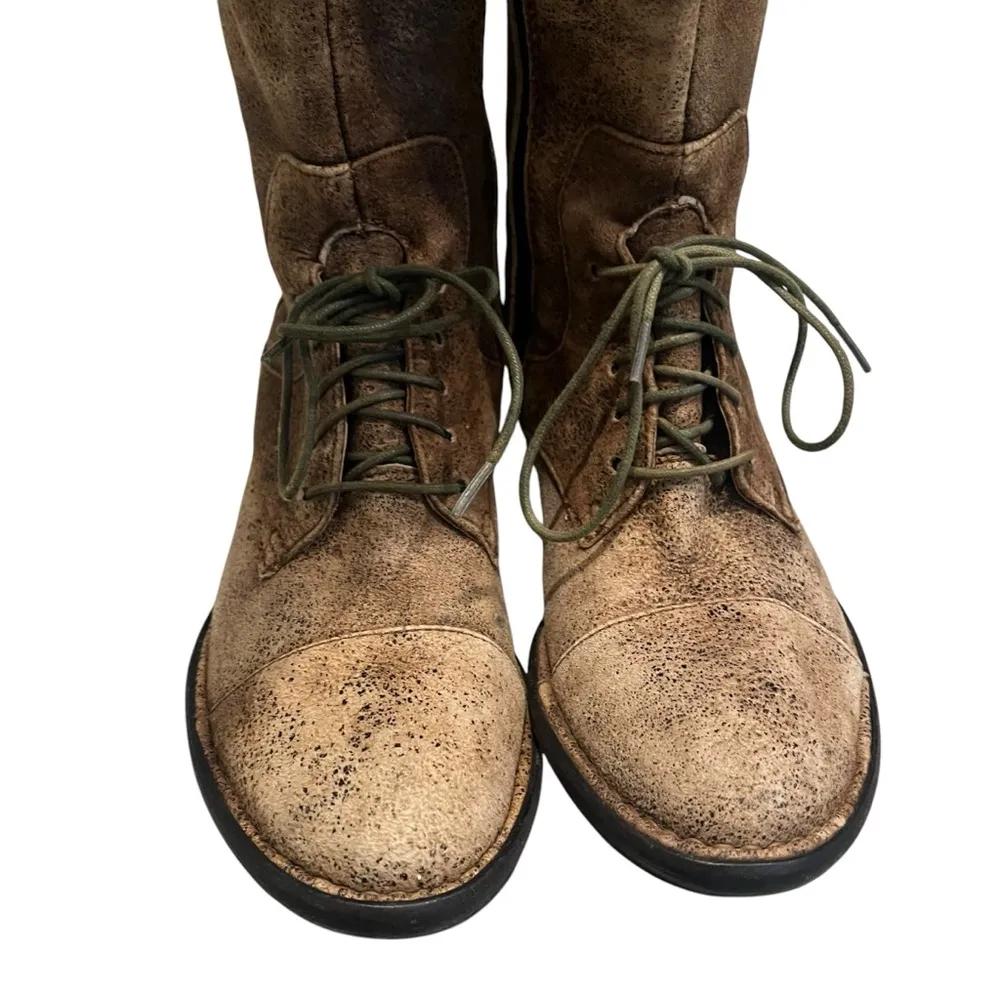 BORN Crown W82092 Gilmore Factory Distressed Leather Tall Riding Boots, Sz 5.5 Brown - Image 10