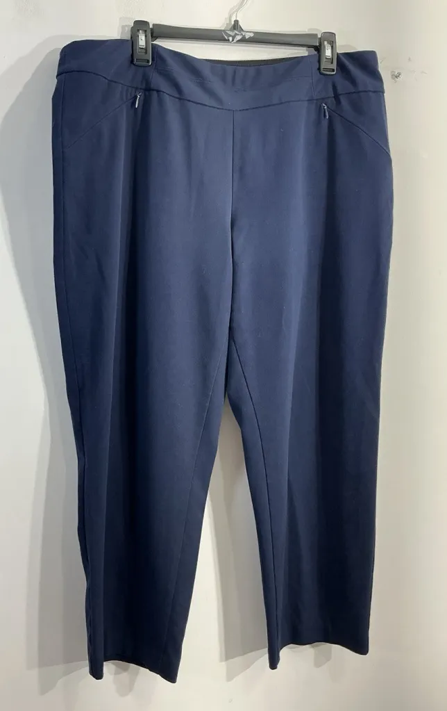 Womans Investments Petite Pullon Casual Pants 16 PS Navy Zip Pockets - Image 1
