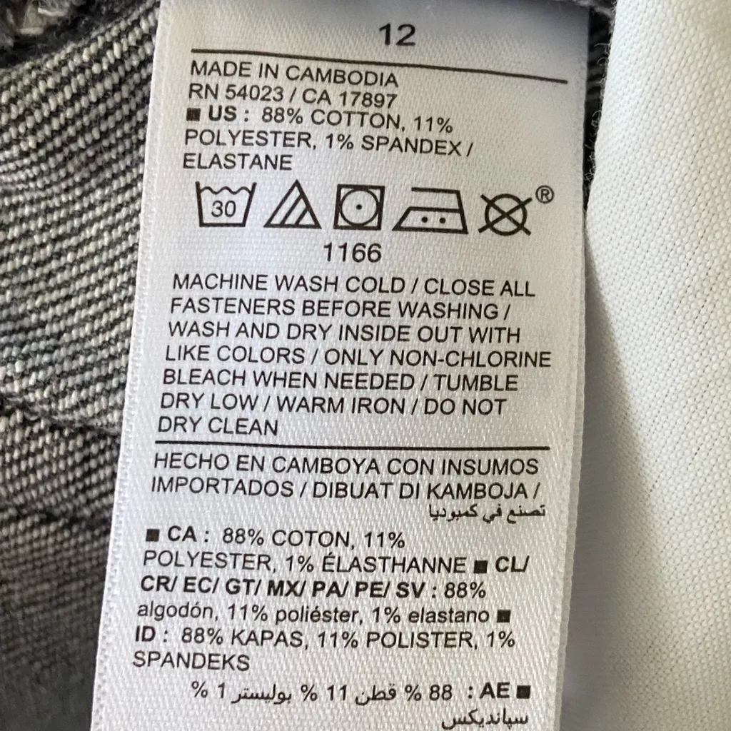 Old Navy OG High Rise Straight Gray Jeans Button Fly Normcore, Grunge, Classic - Image 5