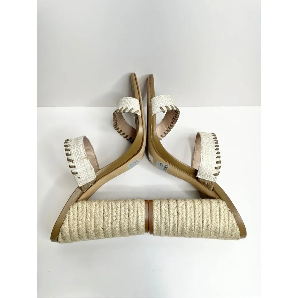 AQUA Sandals Woven Casual Espadrille Block Heel Size 10B NEW - Image 4