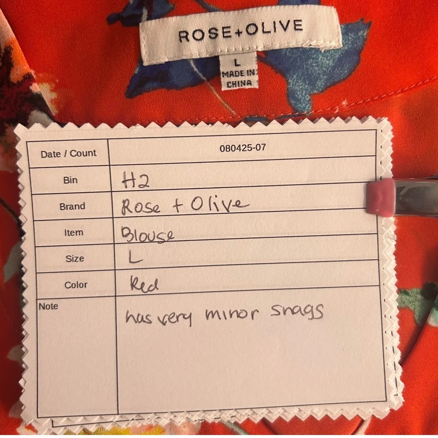 Rose + Olive Rose‎ And Olive Boho Blouse Red Large - Image 12