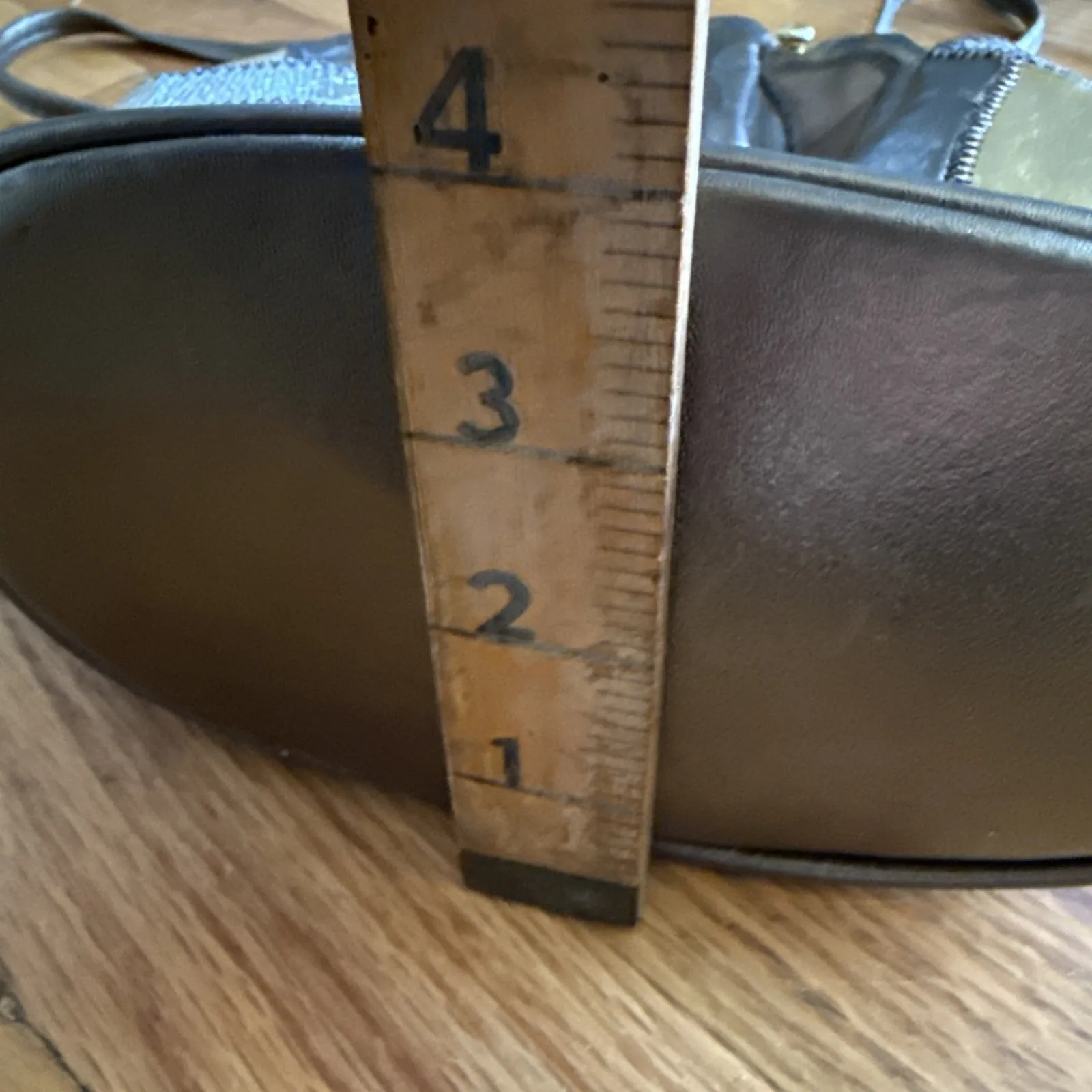 Vtg Reem Leather Metallic Patchwork Purse Satchel Handbag 1980's Retro Turnkiss - Image 11