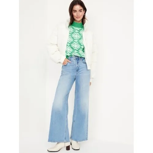 Old Navy Mock Neck‎ Sweater Green Snowflake Size XXL Tall Holiday Christmas Cozy - Image 13