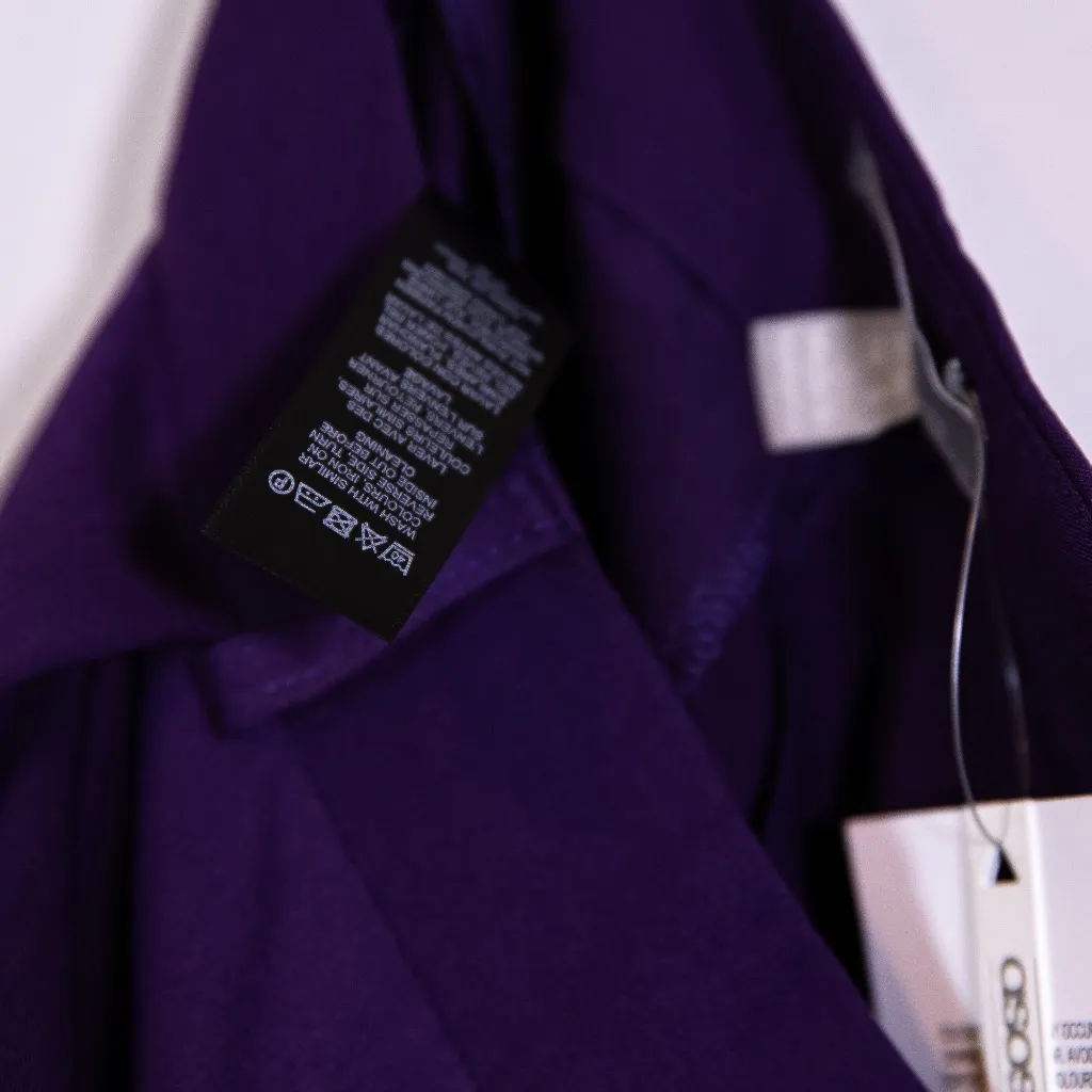 NEW ASOS Women's Straight Leg Mid Rise Pleated Trouser Pants Eggplant Purple 2 - Image 3