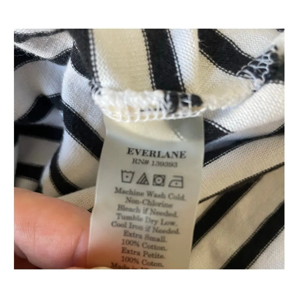 Everlane Boxy Black & White Striped 100% Shirt Size XS X-Small - Image 4