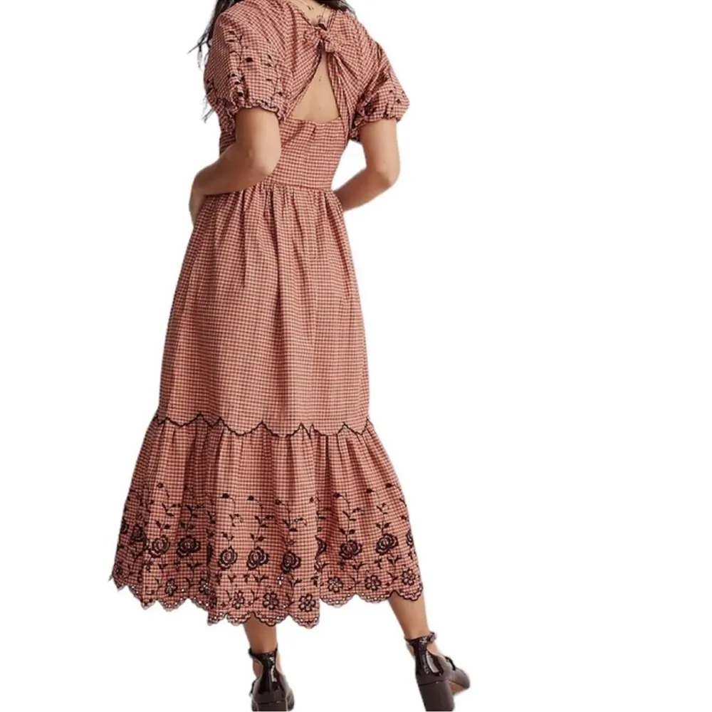 Madewell  Embroidered Bubble-Sleeve Midi Dress Size 4 - Image 2