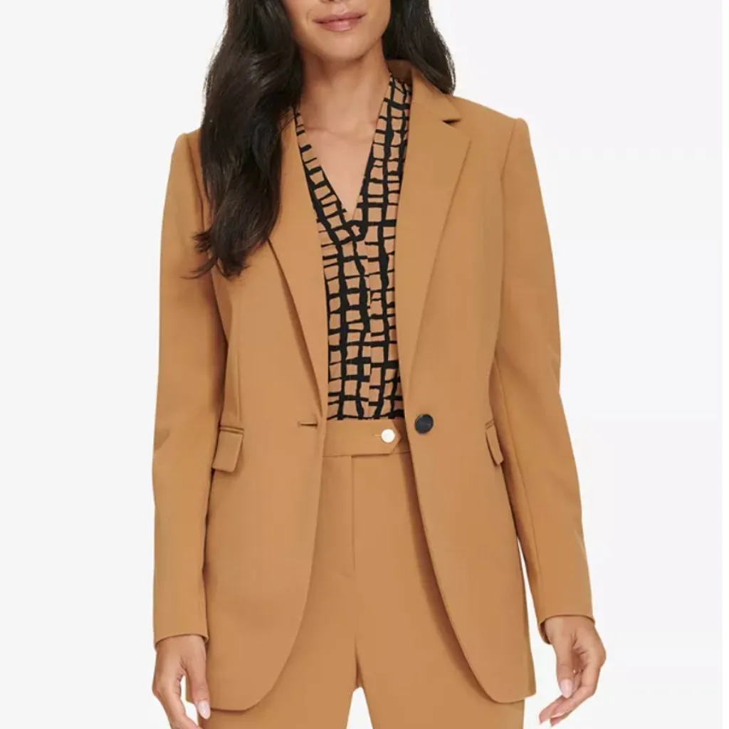 NWOT Calvin Klein Women's One-Button Blazer In Color Lug - Image 2