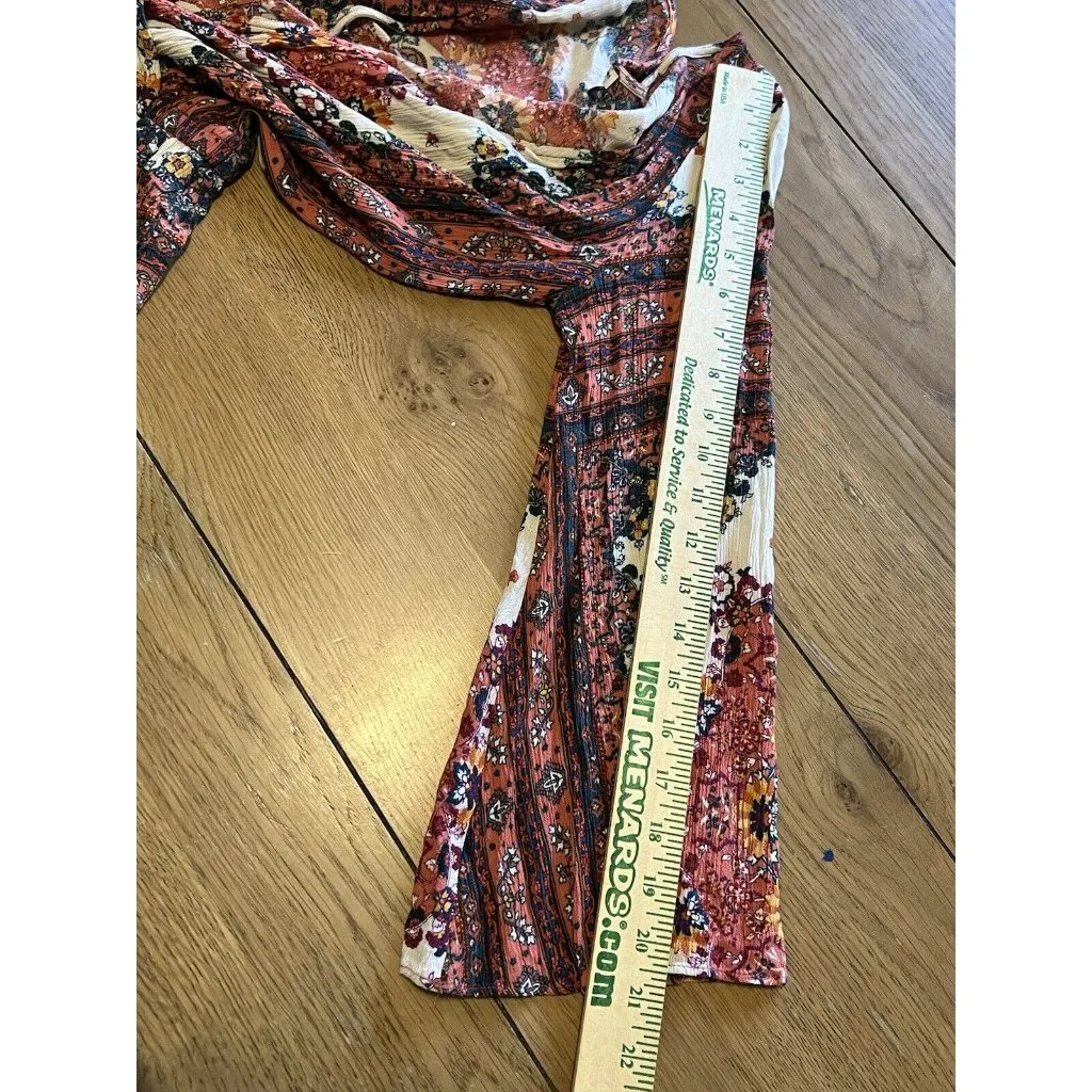 American Eagle Women XXS Paisley Boho Romper Bell Sleeve‎ Preppy Hippie Office - Image 6