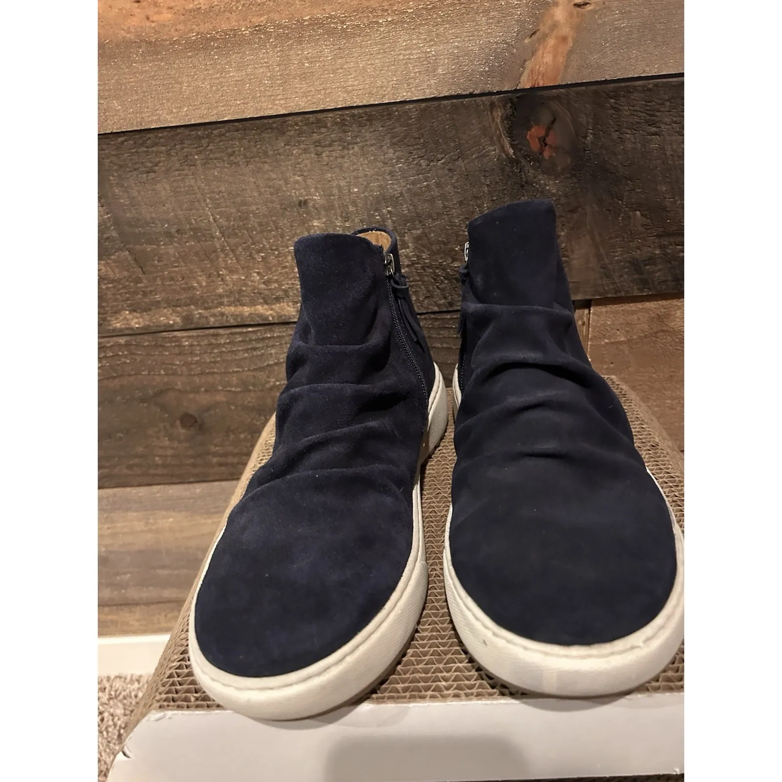 Sofft Portland Ankle Boots Booties‎ Shoes Womens Size 10 Blue Leather Zip Up - Image 3