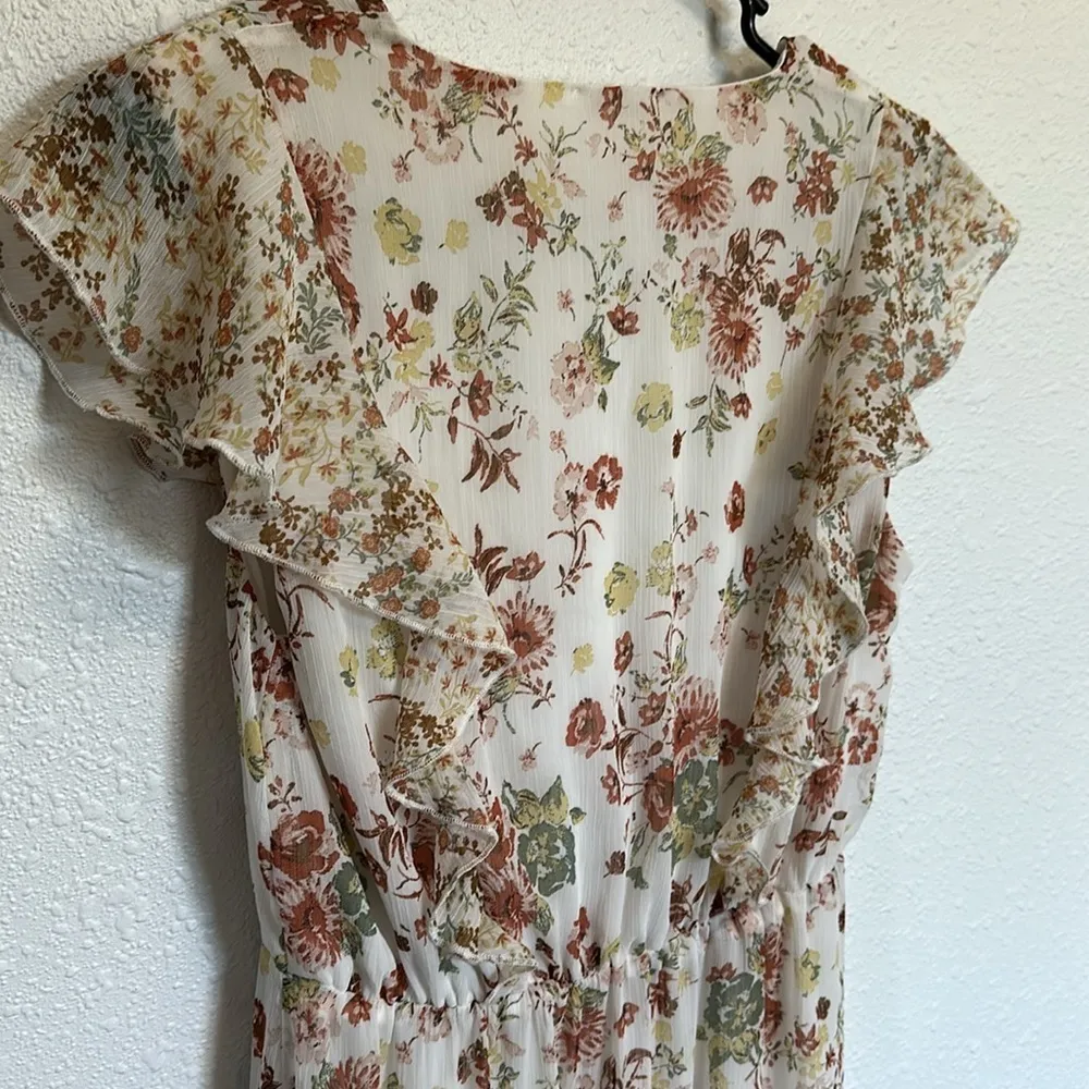 Miss Me Floral Ruffle Maxi Dress Size Medium - Image 7