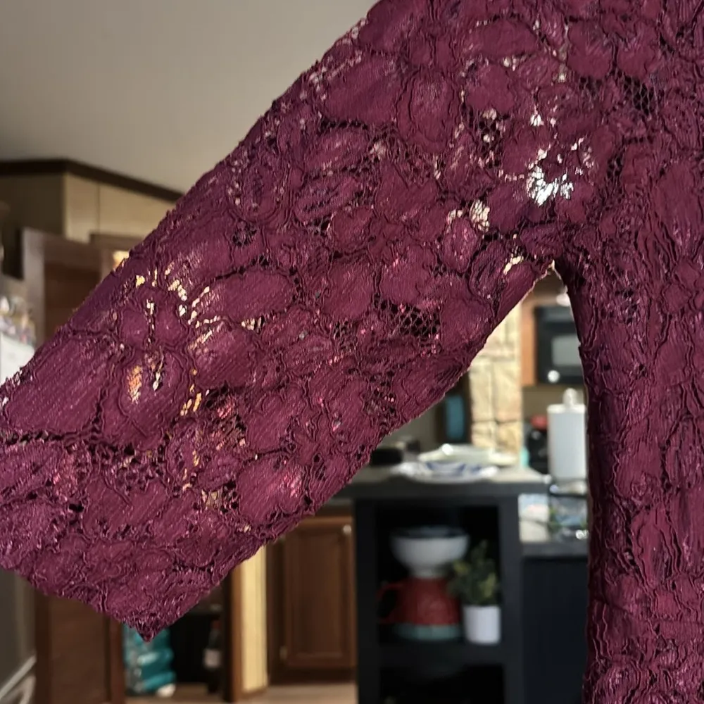 Burgundy lace dress sz 16 Lane Bryant semi formal maroon perfect! - Image 5