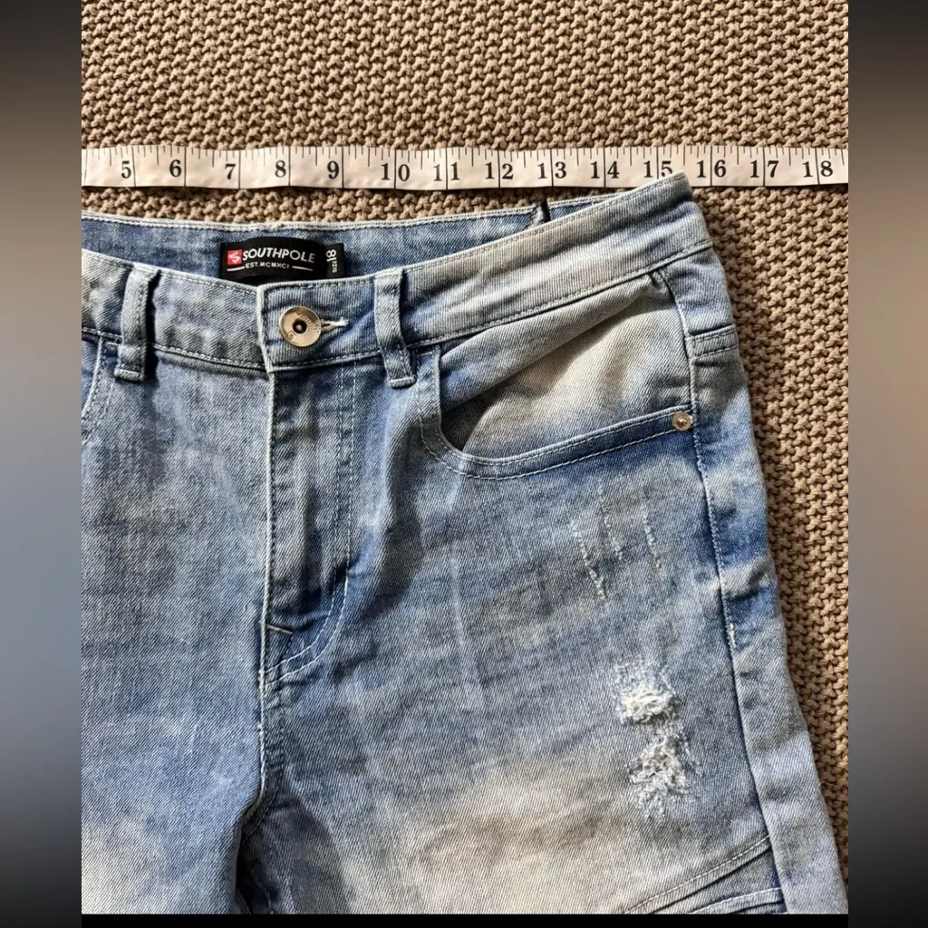 SOUTHPOLE Women’s Acid Wash Blue Denim Straight Jeans Size‎ 18 - Image 8