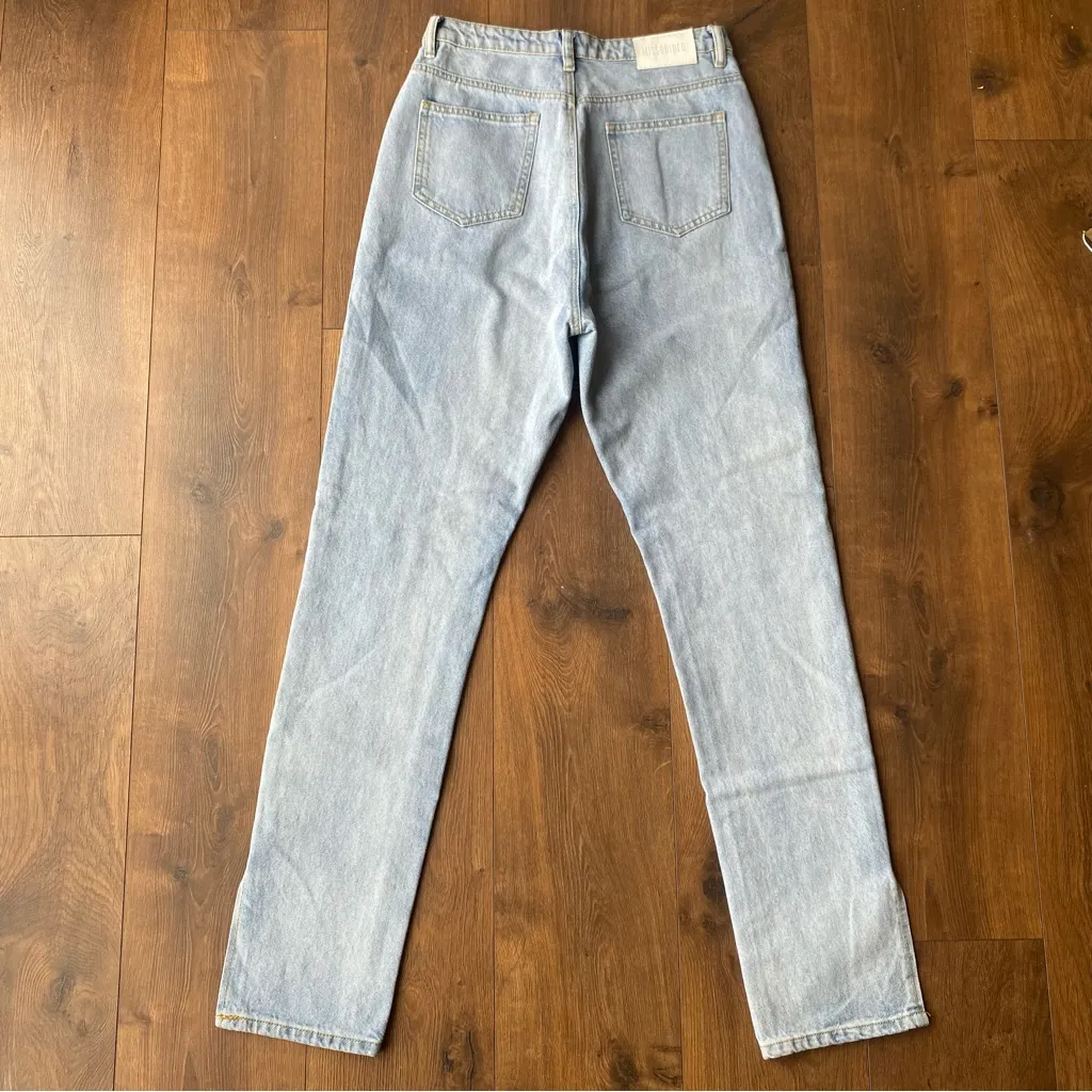 Missguided Wrath Split‑Hem Light Wash Jeans – Size 6R - Image 5