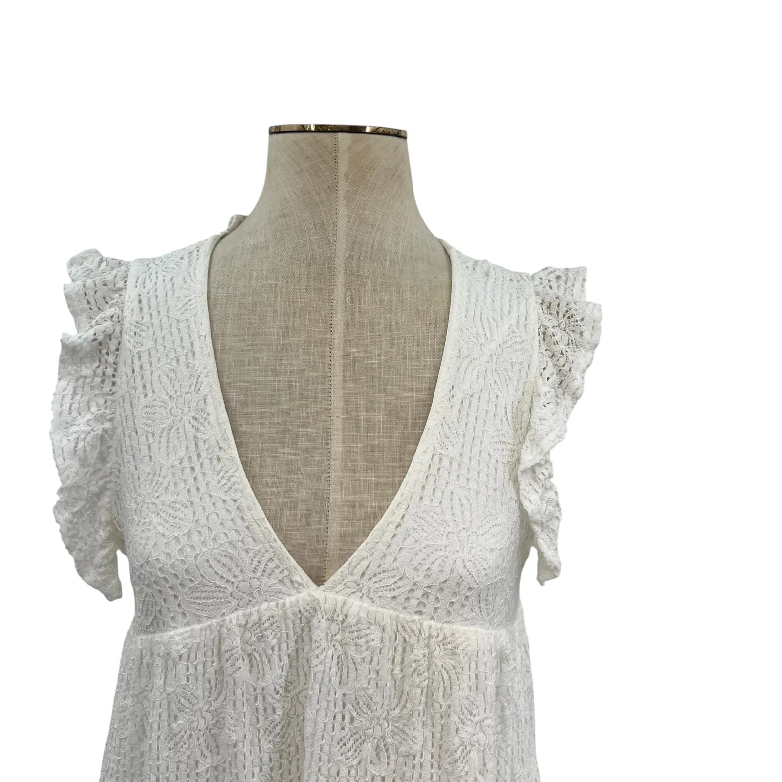 Project Judith March x Dede Raad Romper Lace Floral White Size Small‎ - Image 2