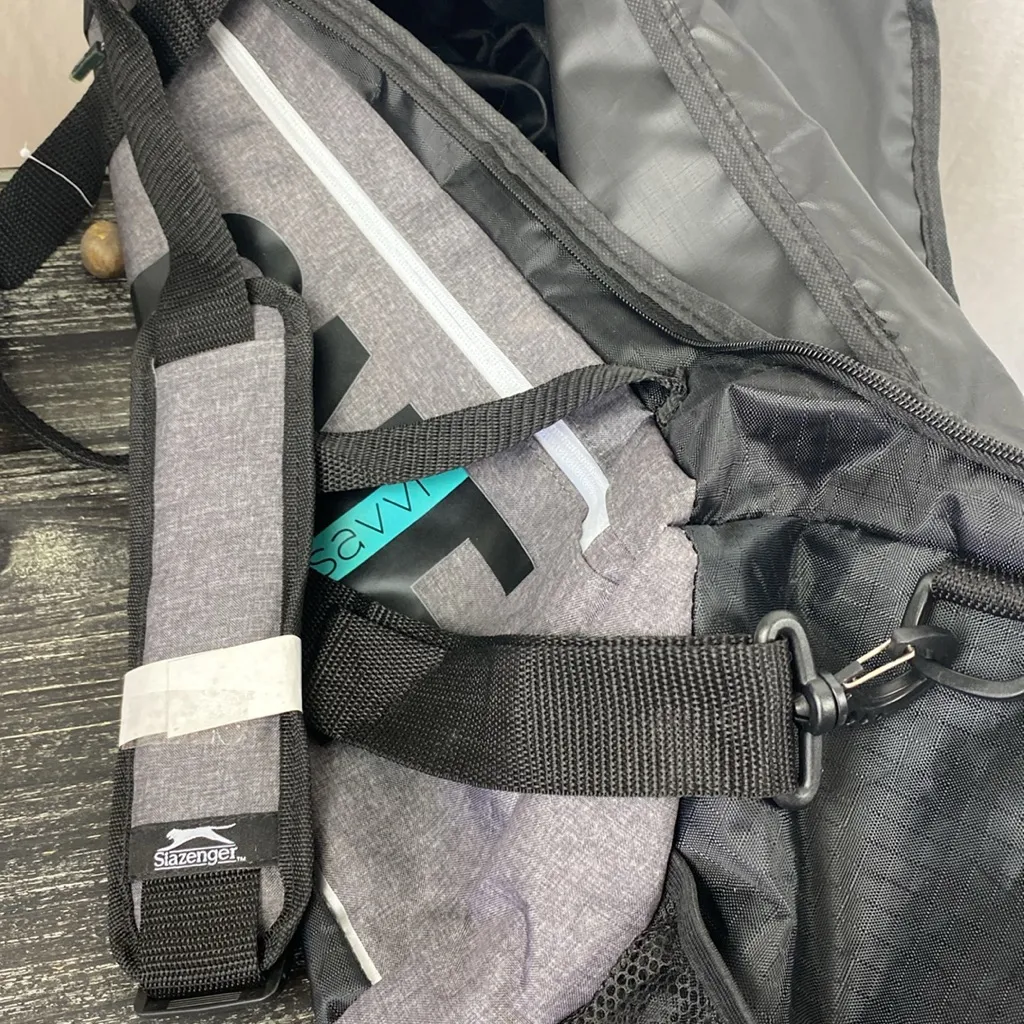 Savvi Slazenger Black & Gray Zip Close Tote Bag NEW - Image 7