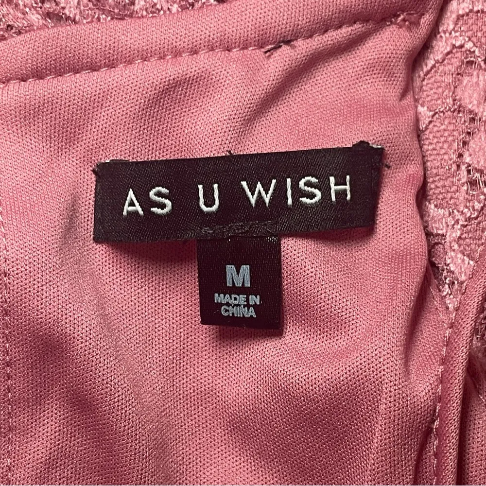 NWT As U Wish Rose Pink Floral Lace Halter Dress Medium Easter Wedding Guest - Image 7